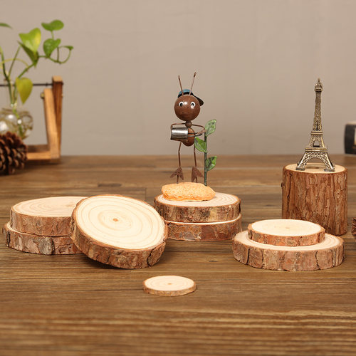 木头木片干树枝diy场景布置道具