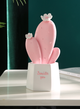树脂仿真仙人掌盆栽电视柜餐桌摆件家居装饰品可爱儿童房卧室摆设