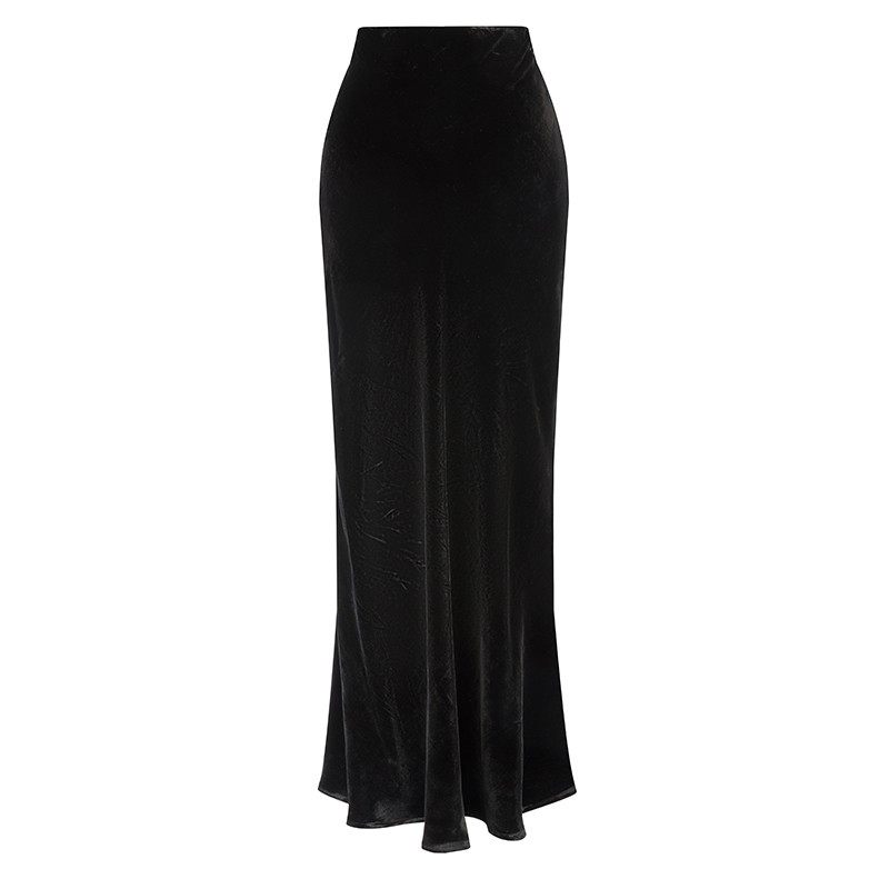 ACDY【秒杀不退换】真丝丝绒纯色松紧腰开叉长款半身裙4DDQB25522,女装/女士精品,时尚套装,淘宝优惠券,粉丝福利购,淘宝优惠卷