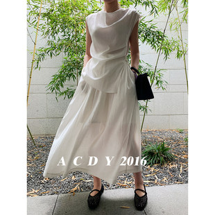 ACDY 【美人胚子】新品设计师款高货纯色亚麻套装5DQCS25847