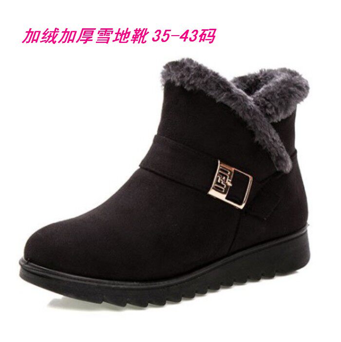 加绒加厚雪地靴女冬季保暖防滑4243软底中老年妈妈棉鞋大码棉靴子