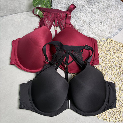 性感美背前扣大罩杯文胸F0991 外贸原单定型模杯大码内衣ABCDEFGI