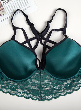70-90BCDEF 美背内衣 B0925 有钢圈薄模杯蕾丝宽下摆美背式文胸