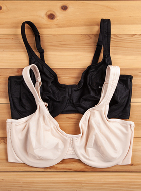 A0010隐形钢圈超簿光面缩胸显小外贸内衣大杯大码文胸75-110BCDEF