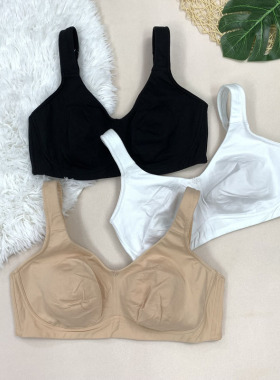 75-100BCDE无钢圈全包大码内衣A0939 纯色舒适外贸大码内衣