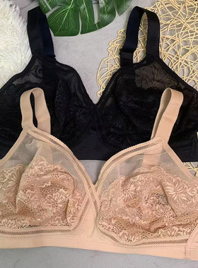 性感蕾丝透气无钢圈大码文胸A0637  舒适透气显小欧美大罩杯内衣