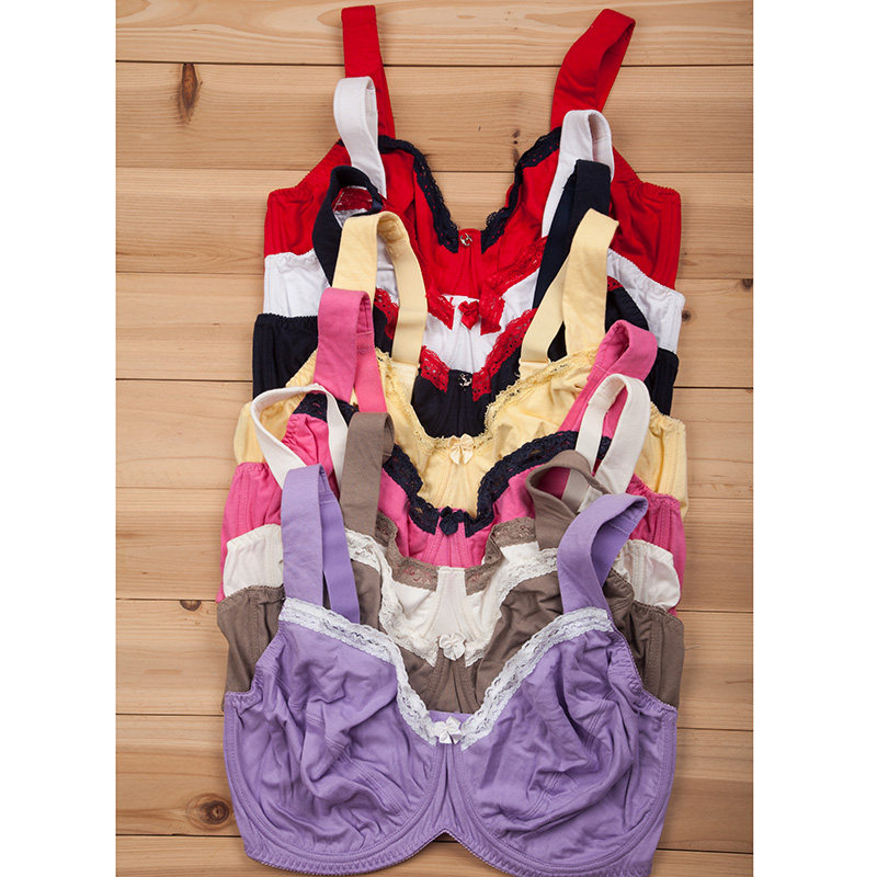 N215A新款限时特惠单件包邮纯色宽肩带减压舒适棉质内衣75-110EFG