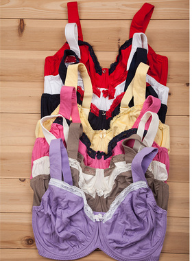 N215A新款限时特惠单件包邮纯色宽肩带减压舒适棉质内衣75-110EFG