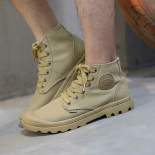 帆布鞋男帕拉丁中帮同款UFOSTORY休闲户外登山鞋百搭马丁靴