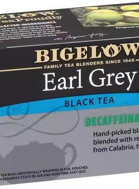 Bigelow 比奇洛格雷伯爵茶浓郁佛手柑油红茶不含咖啡因20包