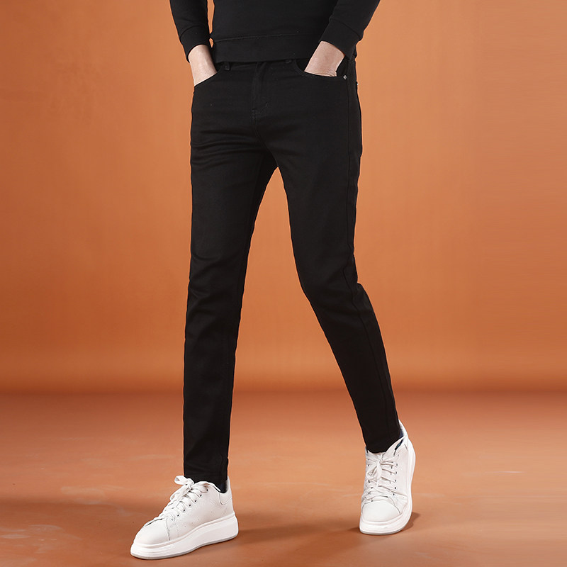 高端黑色牛仔裤男2026春秋季新款潮男时尚弹力修身小脚裤男士长裤,男装,牛仔裤,淘宝优惠券,粉丝福利购,淘宝优惠卷