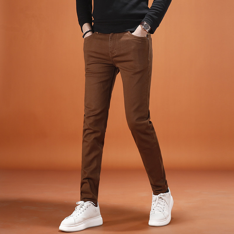 春季高端商务休闲裤男潮流韩版咖啡色牛仔裤男款2026新款男士长裤