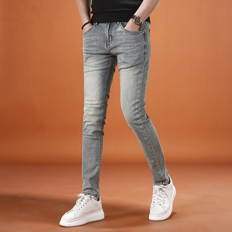 高端牛仔裤男款2026春夏薄款潮男时尚弹力男士长裤百搭修身小脚裤