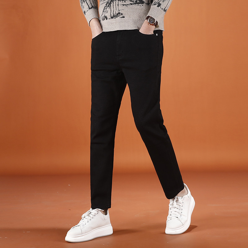 黑色裤子男款2026春夏新款韩版时尚百搭休闲九分牛仔裤男士9分裤