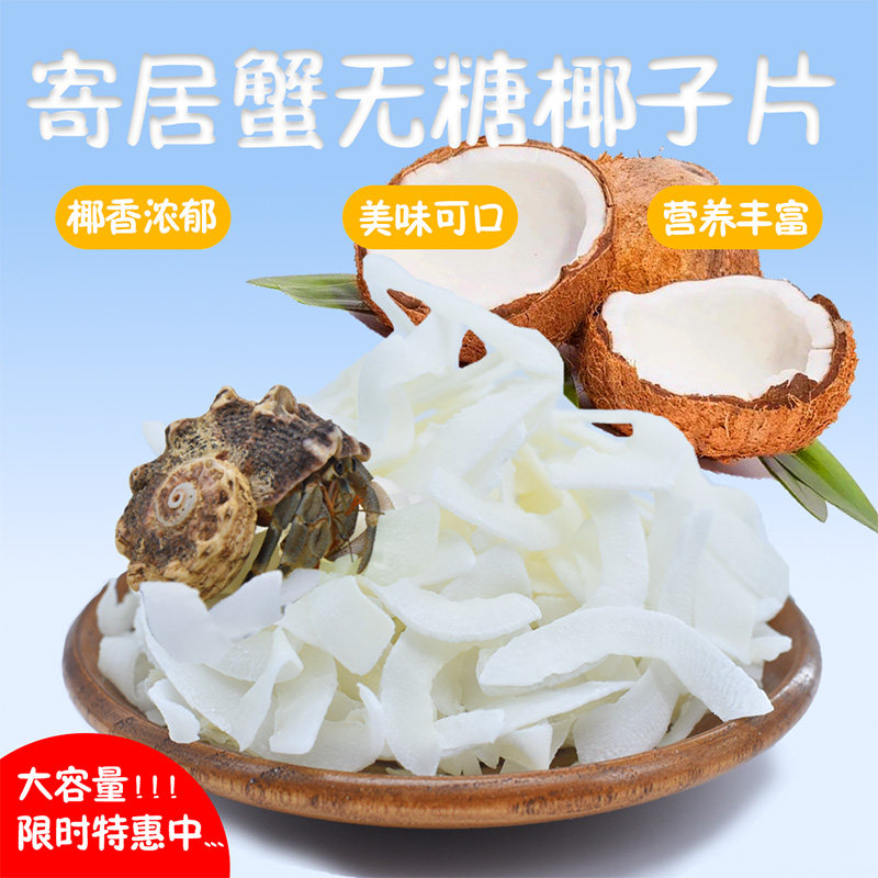 寄居蟹椰子片无糖椰肉爬宠虾蟹沙蟹宠物饲料专用零食椰香浓郁
