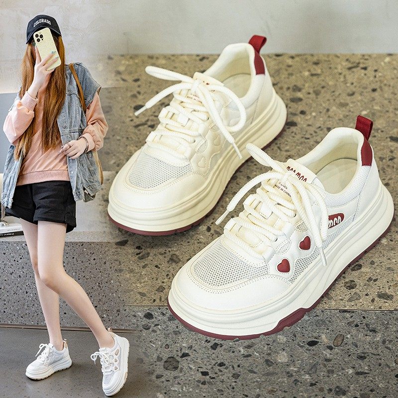2026夏季透气大码女鞋41到43显脚小网面小白鞋女学生运动休闲板鞋,女鞋,网面鞋,淘宝优惠券,粉丝福利购,淘宝优惠卷