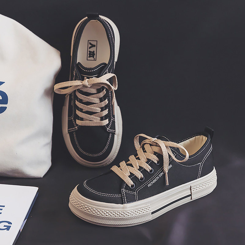 人本少女孩百搭帆布鞋13初中学生板鞋12大童运动板鞋子15岁16女鞋