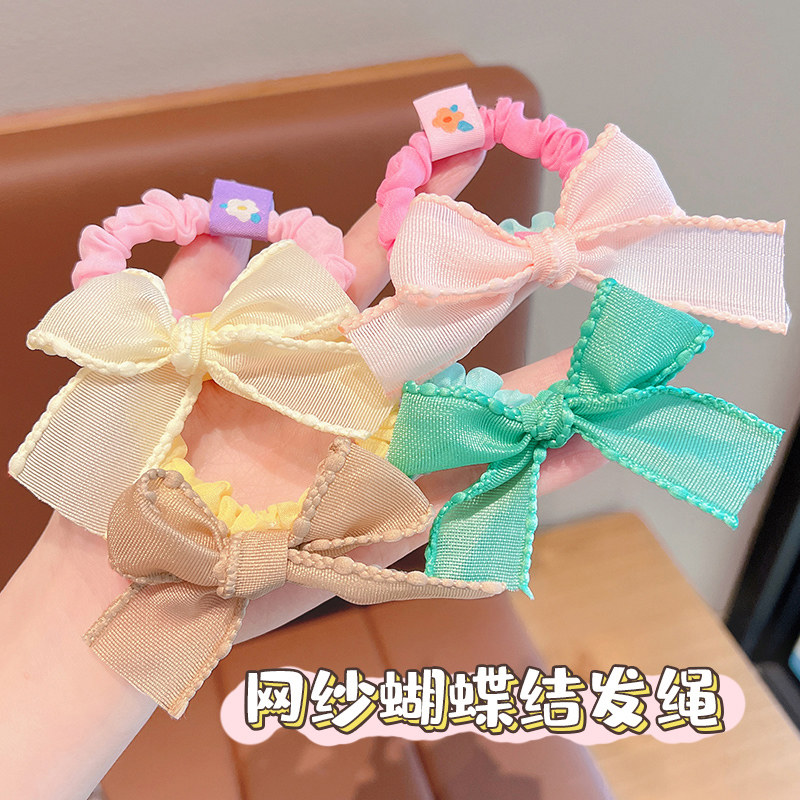 女童蝴蝶结发绳可爱儿童皮筋扎头发圈小女孩发饰宝宝不伤发