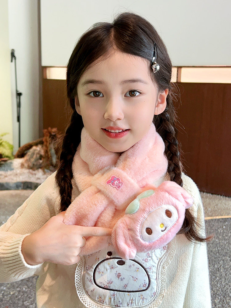 어린이 KUROMI 스카프 가을 겨울 따뜻한 스카프 소년과 소녀 COLDPROOF 목 커버 두꺼운 플러시 목 보호대