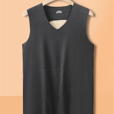 冬季男士保暖背心无痕内穿双面德绒无袖打底衫青少年加绒坎肩马甲