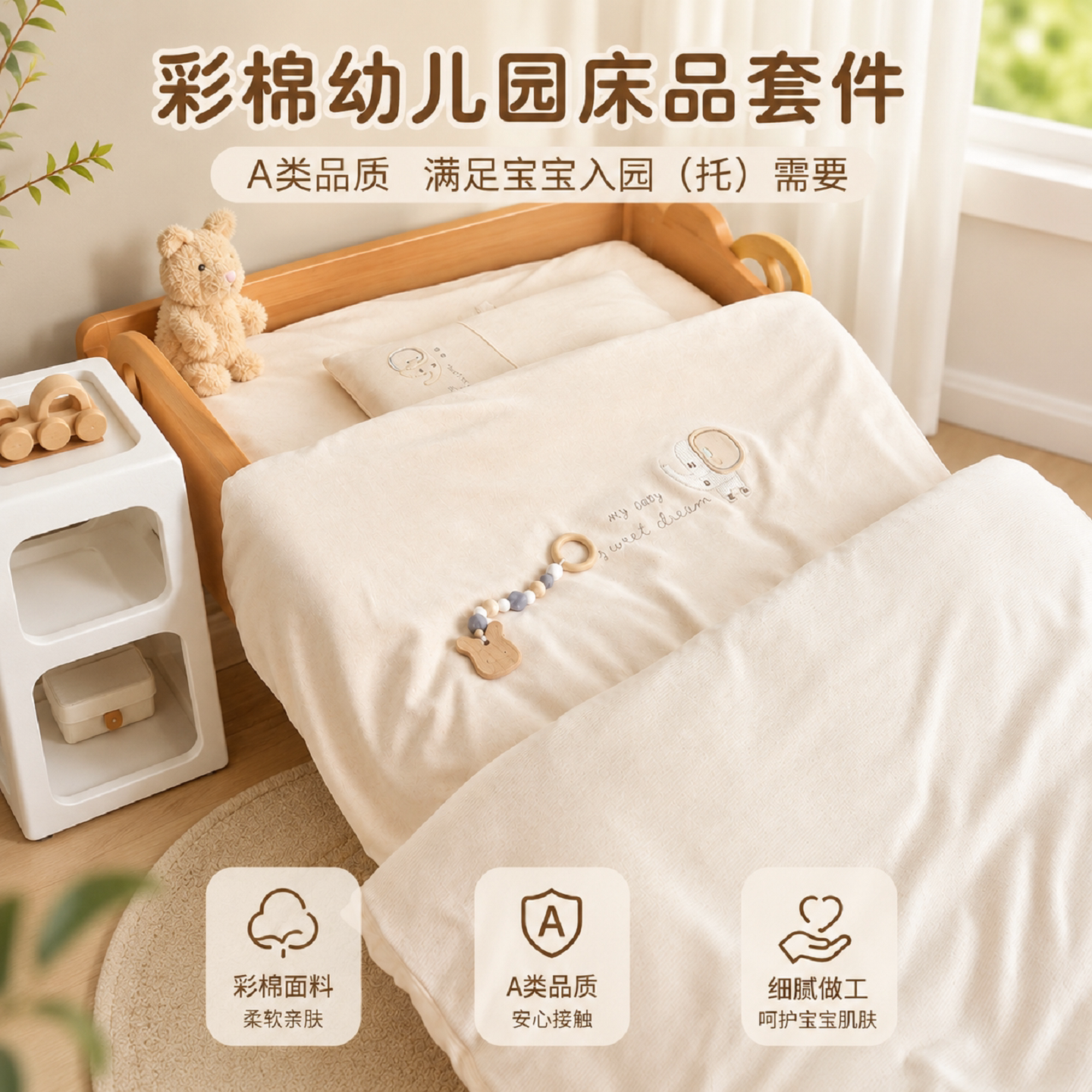 宝宝纯棉被套被子六件套