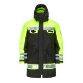 户外防风反光安全服男长款 连帽防风防水多功能执勤安全防护服