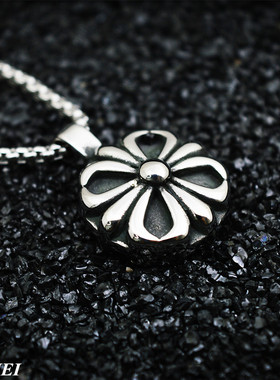 欧美复古克罗星钛钢吊坠项链