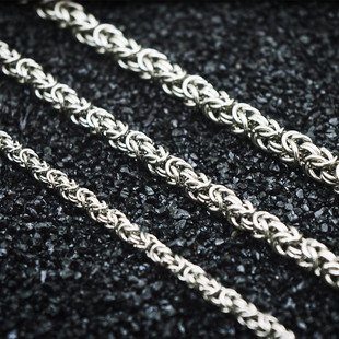 钛钢项链男士泰国佛牌链编织链无吊坠裸链加长款单链子60 70 80CM