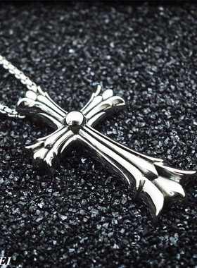 十字架钛钢情侣朋克风吊坠项链