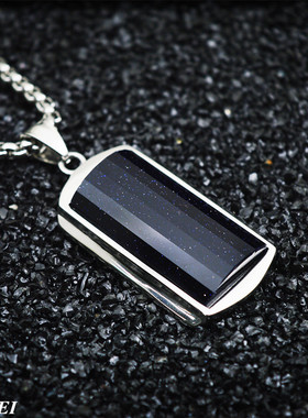 欧美复古蓝砂石吊牌朋克霸气时尚