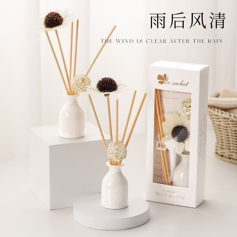 薰衣草无火藤条陶瓷香薰套装