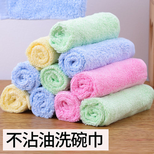 厨房洗碗布抹布家用不粘油吸水毛巾木纤维不沾油麻布摩力帕清洁巾 - 封面