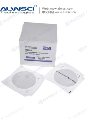 ALWSCI格栅膜47mm白膜黑格单片独立包装无菌灭菌微孔滤膜MCE水系