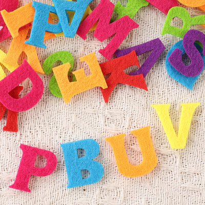 新款混装 毛毡彩色数字字母太阳 幼儿园儿童DIY立体装饰墙贴辅料