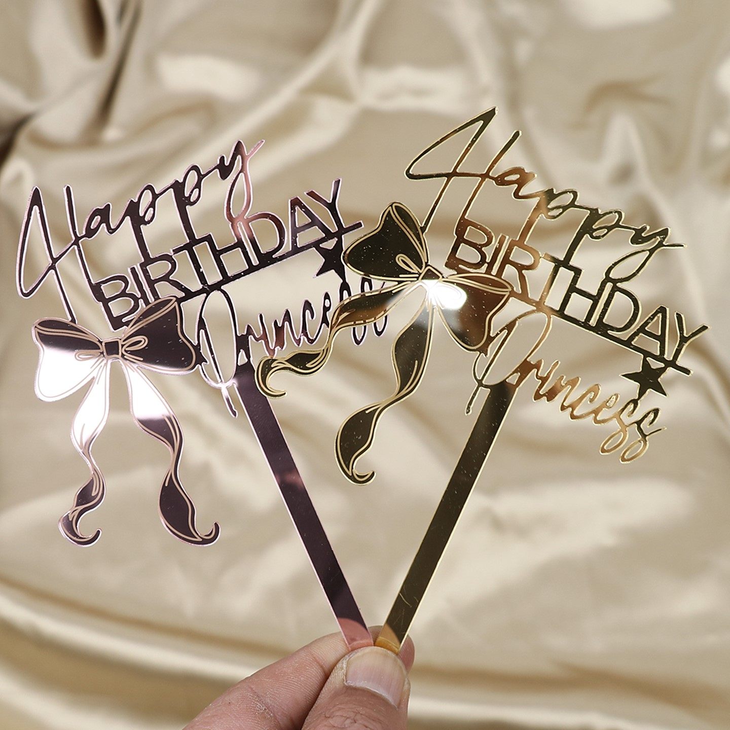 公主生日快乐亚克力蛋糕装饰插牌金色蝴蝶镜面玫瑰金女孩烘焙插件,节庆用品/礼品,节日装扮用品,淘宝优惠券,粉丝福利购,淘宝优惠卷