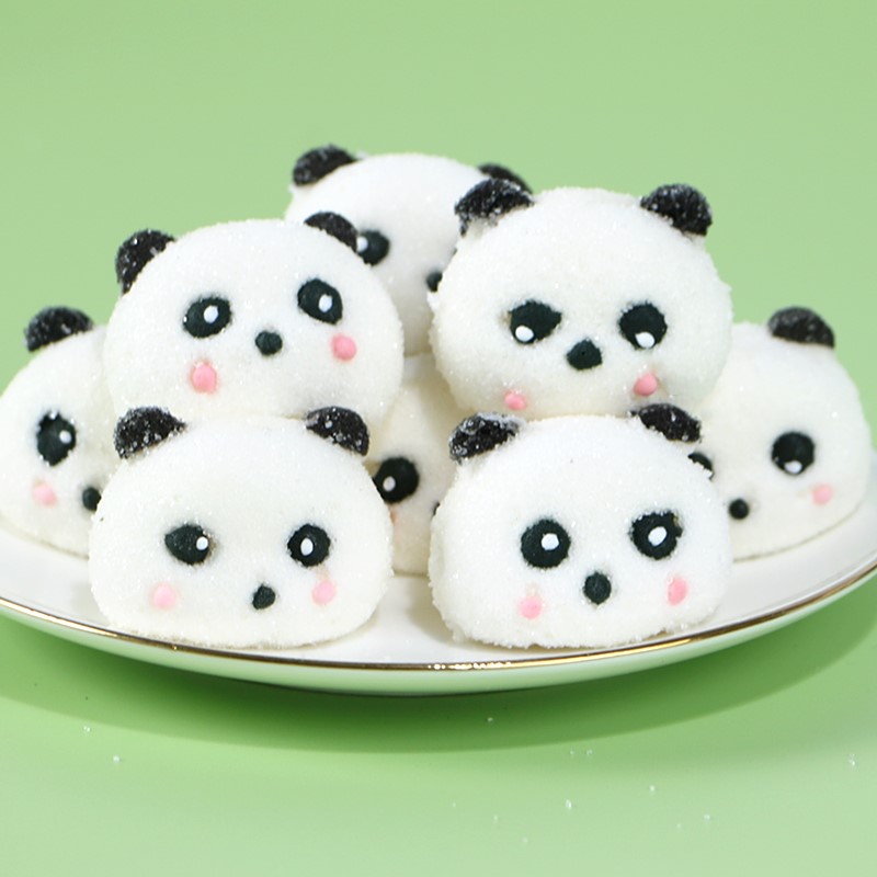 生日蛋糕装饰摆件3D小熊猫头棉花糖卡通动物造型饼干烘焙甜品装扮