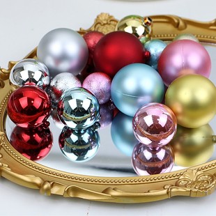 圣诞节蛋糕装 扮配件 饰摆件亮面许愿球磨砂亮光球生日蛋糕装