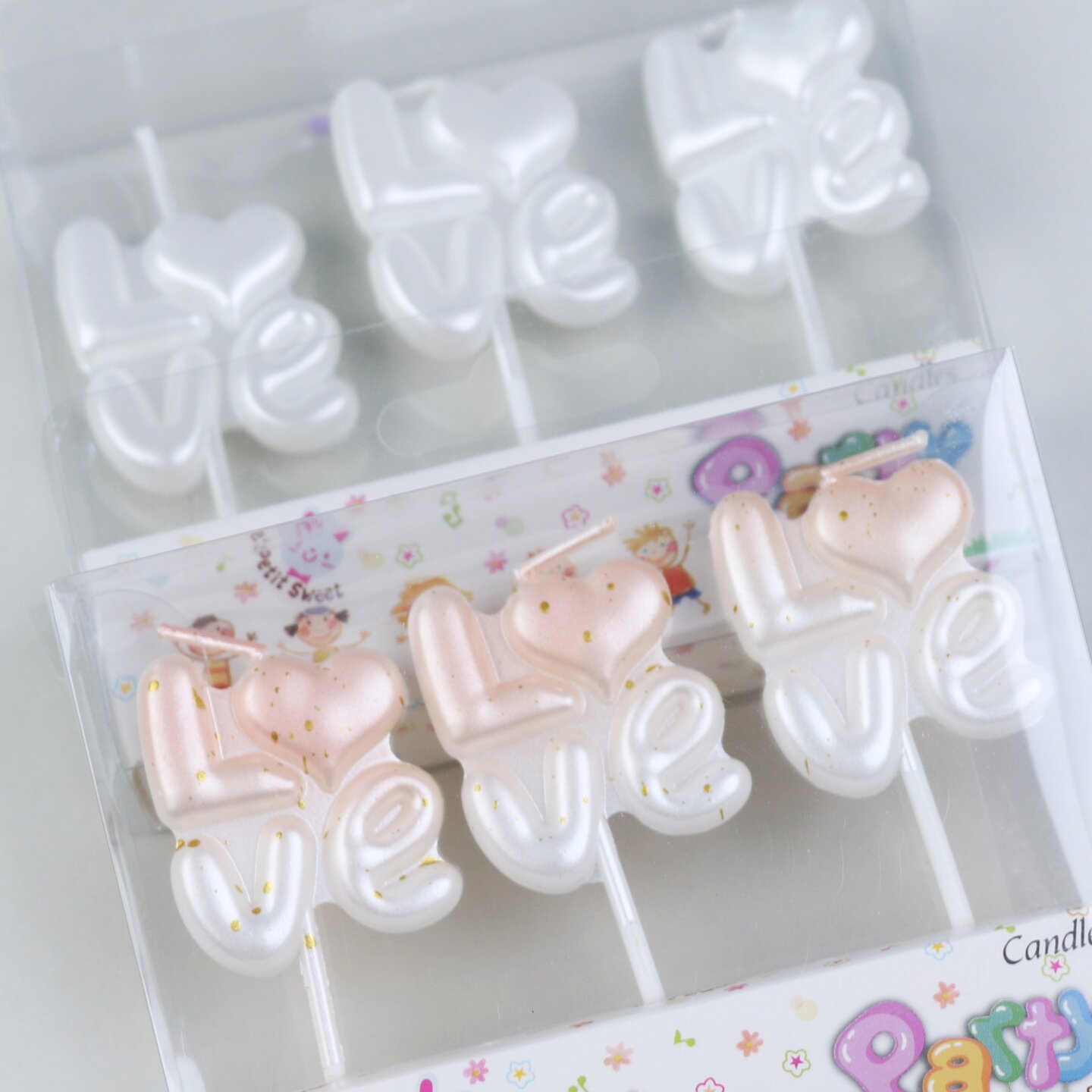 字母LOVE爱心华夫生日蛋糕蜡烛