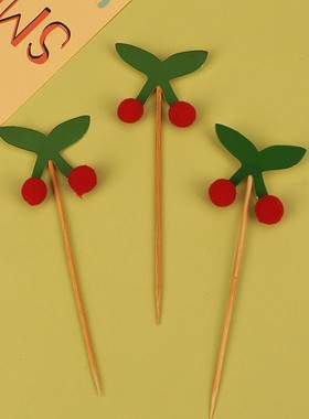 网红生日蛋糕装饰樱桃插件韩式HP小熊白色菊花派对甜品台蛋糕插牌