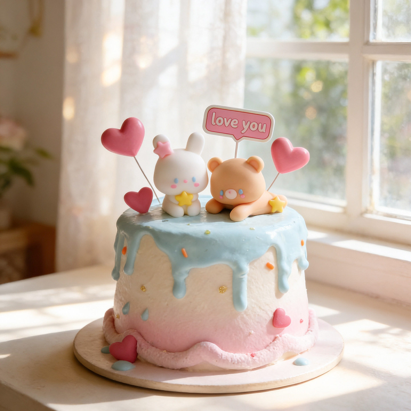 小熊小兔情侣卡通情人节蛋糕装饰摆件材料包love you爱心生日插件,节庆用品/礼品,节日装扮用品,淘宝优惠券,粉丝福利购,淘宝优惠卷