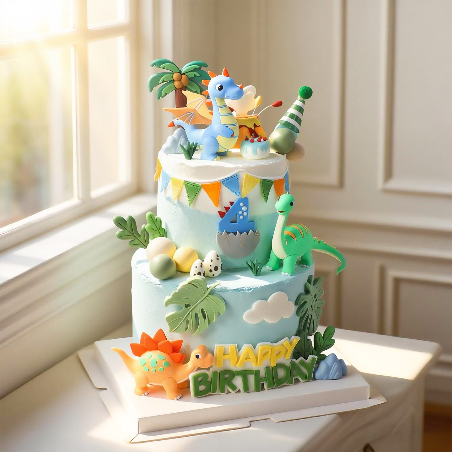 恐龙主题生日蛋糕装饰立体造型儿童生日蛋糕装饰插件,节庆用品/礼品,蛋糕/烘焙装饰用品,淘宝优惠券,粉丝福利购,淘宝优惠卷