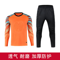 Children's goalkeeper clothing, thickened sponge goalkeeper uniform, adult football training uniform set, long sleeves and short shorts, football uniform thumbnail 3