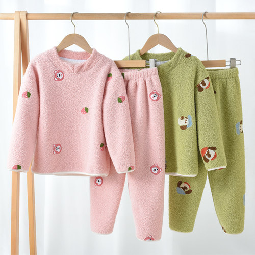 熊猫绒2024新款儿童睡衣家居服