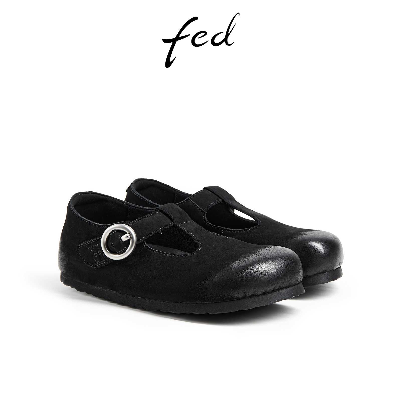 fed商场同款玛丽珍鞋厚底勃肯鞋