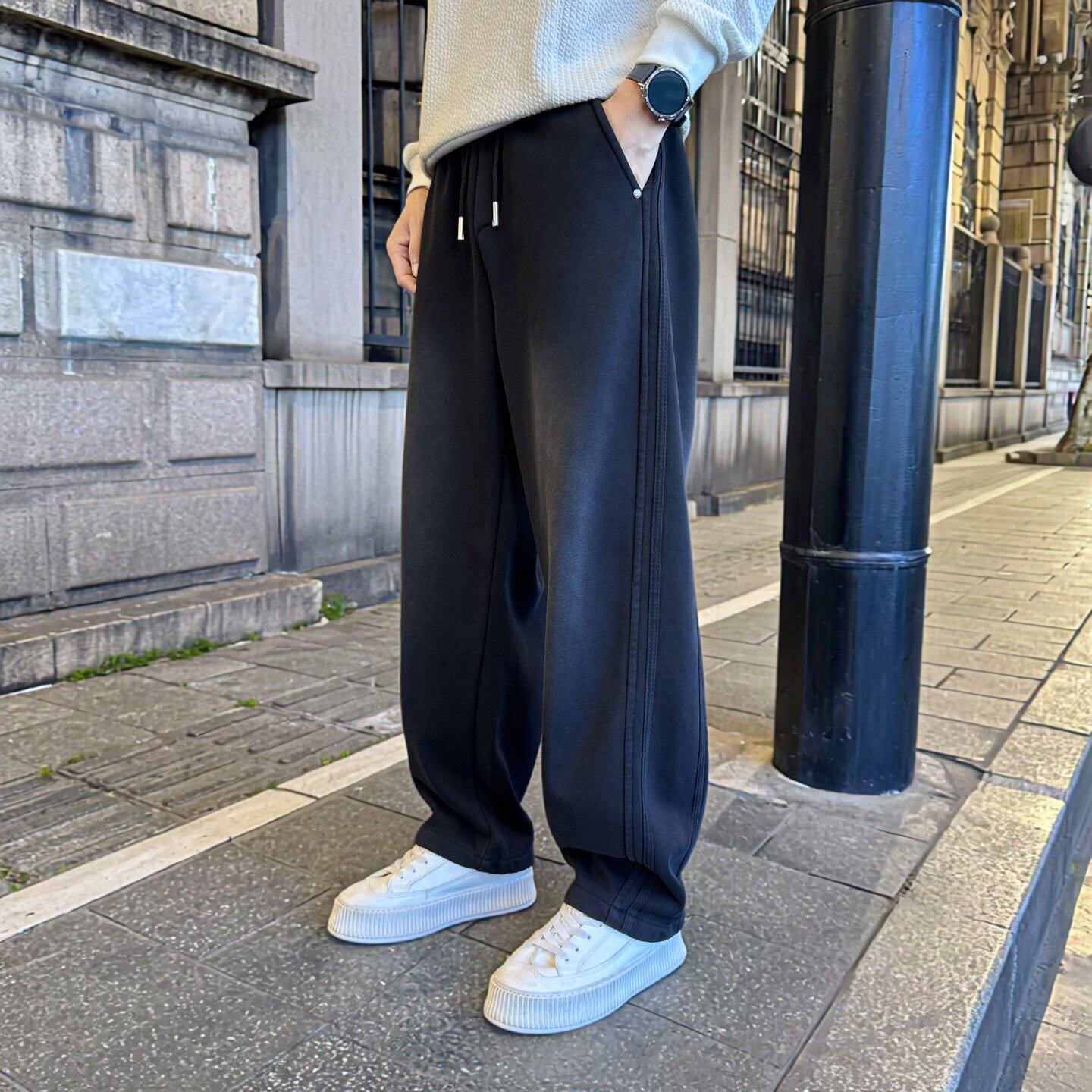 运动裤潮牌卫裤宽松直筒男裤春季休闲裤裤子休闲风棉质男士