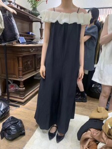 高端设计师款小众欧洲站2023夏季新 法式花朵一字肩连体裙裤长裤