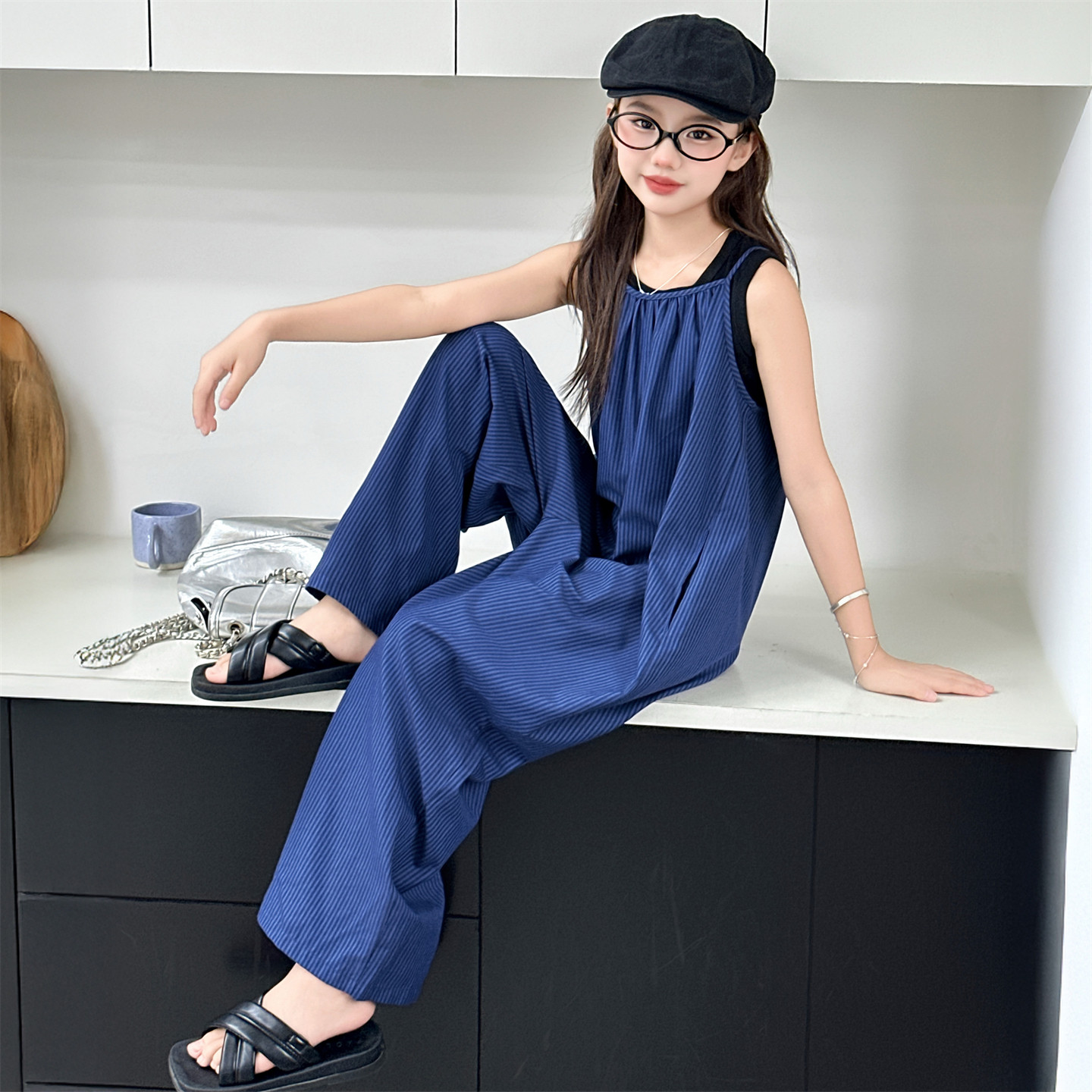 女童夏季新款吊带背带裤两件套