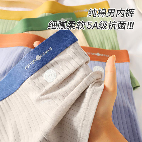 2026新款男士内裤男生纯棉抗菌四角裤四季运动透气中腰平角短裤头