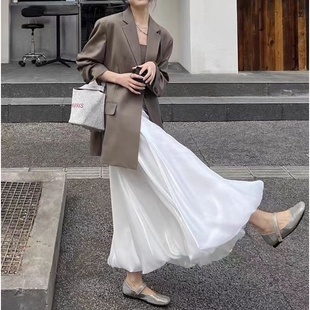 进口水母裙花苞半身裙高光25春气质显瘦高腰女士a字蓬蓬松紧腰