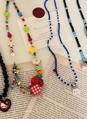 进口夏日多巴胺系列~彩色趣味项链甜酷女配饰韩系ins小众高级锁